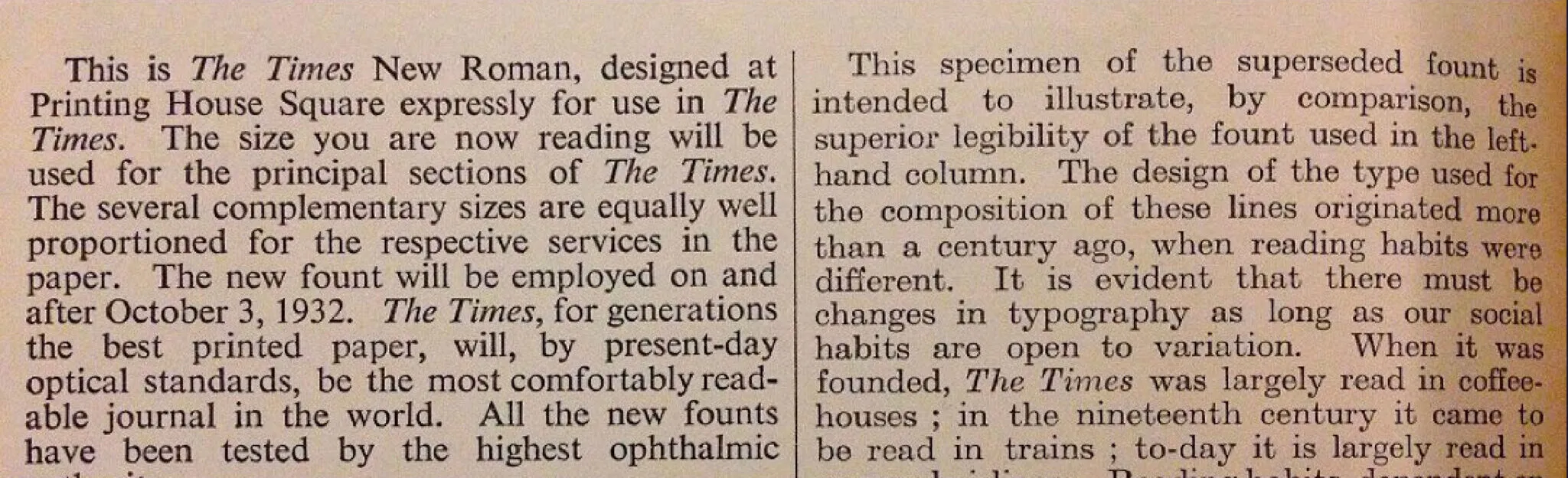 Times Roman type sample