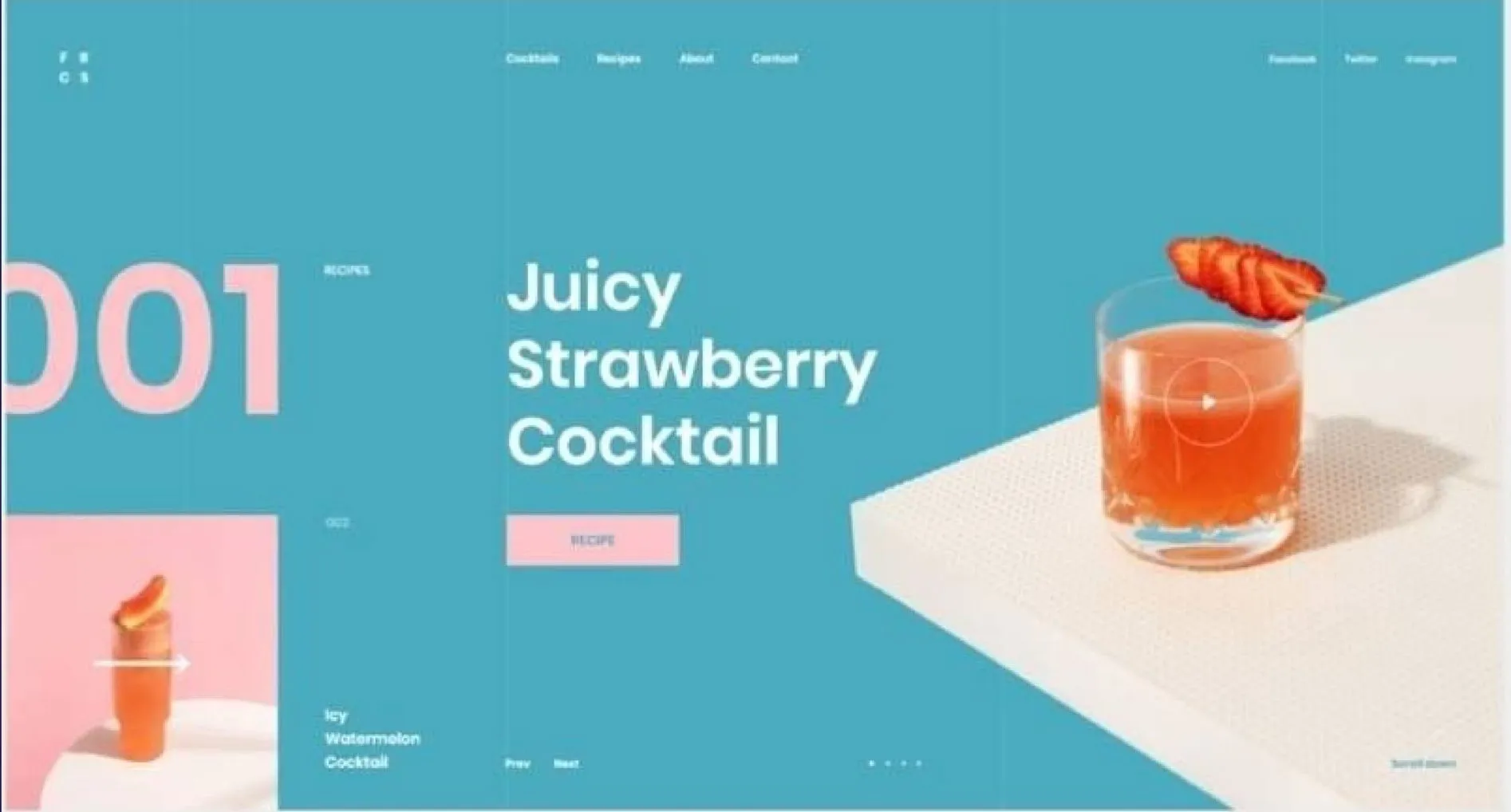 Web design example of the 60/30/10 rule